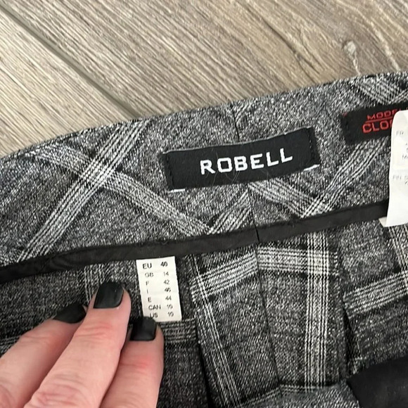 Robell wide leg plaid cropped pants modell cloe 09 size  10 - Picture 5 of 6